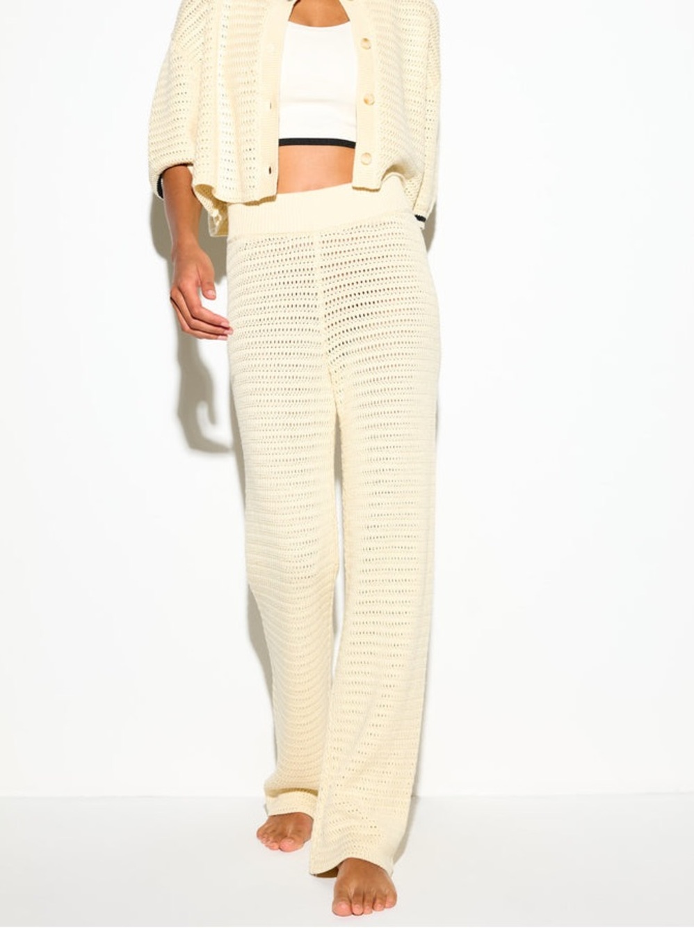 Spiritual Gangster Cream Crochet Pants